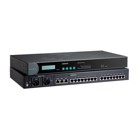 Moxa CN2650-8-2AC | Dual-LAN Dual-AC Terminal Server with 8 RS-232/422/485 Ports, CN2600 Series, Industrial Edge Connectivity