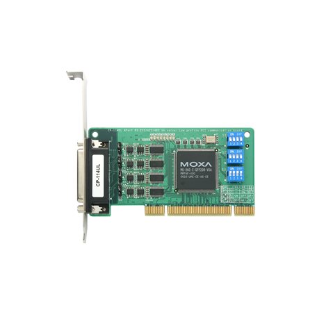 Moxa CP-114UL w/o Cable | 4-Port RS-232/422/485 Low-Profile Universal PCI Serial Board, 0-55°C, Optional 2 kV Isolation, Industrial Edge Connectivity