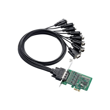 Moxa CP-118EL-A w/o Cable | 8-Port RS-232/422/485 Low-Profile PCI Express x1 Serial Board, Industrial Edge Connectivity, Multiport Serial Card
