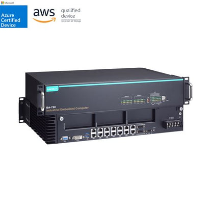 Moxa DA-720 HDD Kit with black DA-780 computer and teal stripe