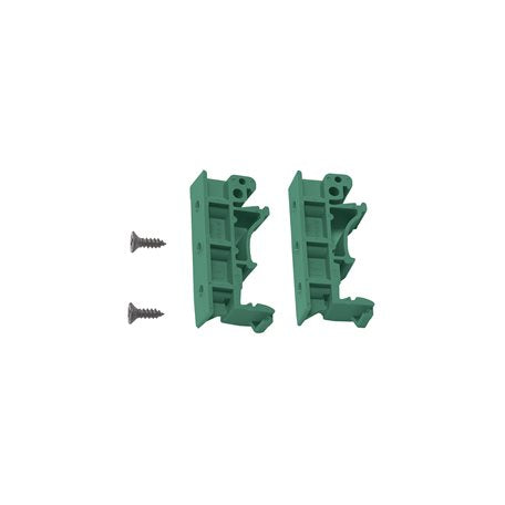 Moxa MC-1100 DIN-rail kit with green plastic terminal blocks and screws