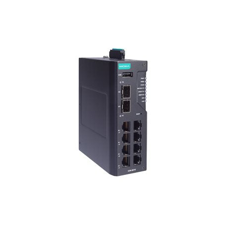 Moxa EDR-8010-2GSFP | 8 FE Copper 2 GbE SFP Industrial Secure Router with Firewall/NAT, 12/24/48 VDC, -10 to 60°C, EDR-8010 Series
