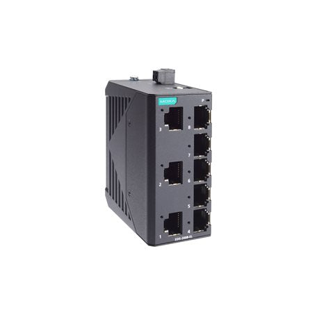 Moxa EDS-2008-EL-M-ST-T_x000D_ Unmanaged Fast Ethernet Switch With 7 10/100Baset(X) Ports, 1 100Basefx Multi-Mode Port With St Connectors, 12/24/48 Power Input, Metal Housing, -40 To 75 C Operating Temperature