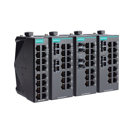 Moxa EDS-2016-ML-T Unmanaged Ethernet Switch With 16 10/100Baset(X) Ports, Dual 12/24/48 Power Inputs, -40 To 75 C Operating Temperature