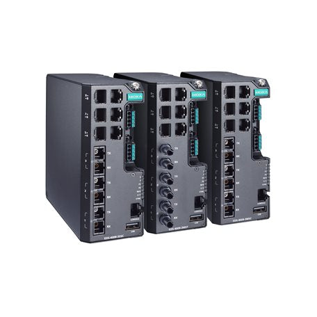Moxa EDS-4009-3MST-HV-T Managed Ethernet Switch With 6 10/100Baset(X) Ports, 3 100Basefx Multi-Mode Ports With St Connectors, Single Power Supply 110/220 Vac/Vdc, -40 To 75 C Operating Temperature