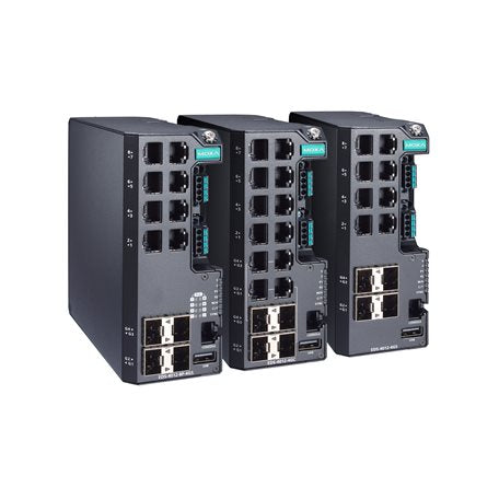 Moxa EDS-4012-4GS-HV-T Managed Gigabit Ethernet Switch With 8 10/100Baset(X) Ports, 4 100/1000Basesfp Ports, Single Power Supply 110/220 Vac/Vdc, -40 To 75 C Operating Temperature