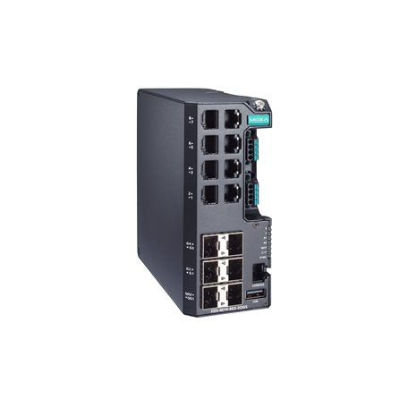 Moxa EDS-4014-4GS-2QGS-HV-T Managed Gigabit Ethernet Switch With 8 10/100Baset(X) Ports, 4 100/1000Basesfp Ports, 2 1000/2500Basesfp Ports, Single Power Supply 110/220 Vac/Vdc, -40 To 75 C Operating Temperature