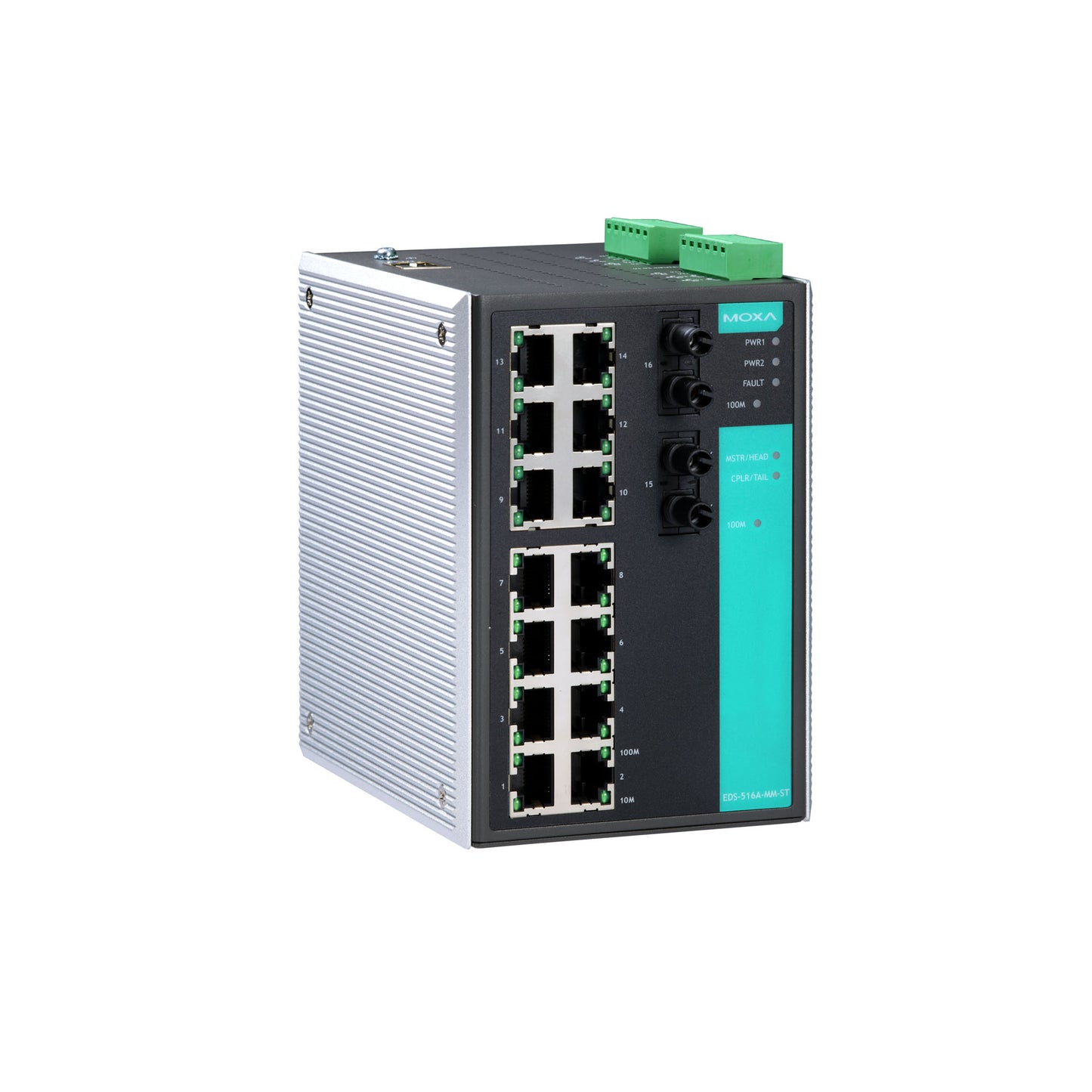 Moxa EDS-516A Managed Ethernet Switch With 16 10/100Baset(X) Ports, 0 To 60 C Operating Temperature