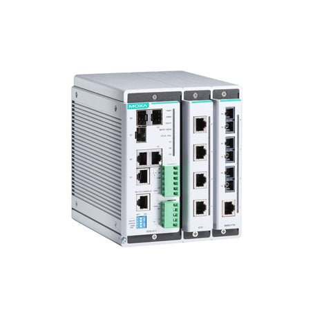 Moxa EDS-611-T Compact Managed Ethernet Switch System With 3 10/100/1000Baset(X) Or 100/1000Basesfp Slot Combo Ports, 2 Slots For 4-Port Fast Ethernet Interface Modules, For A Total Of Up To 11 Ports, -40 To 75 C Operating Temperature