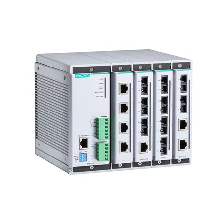 Moxa EDS-616-T Compact Managed Ethernet Switch System With 4 Slots For 4-Port Fast Ethernet Interface Modules, For A Total Of Up To 16 Ports, -40 To 75 C Operating Temperature