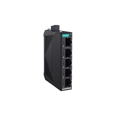 Moxa EDS-G2005-EL | 5-Port Unmanaged Gigabit Ethernet Switch, 10/100/1000 BaseT(X), 12/24/48V Input, Metal Housing, -10 to 60°C