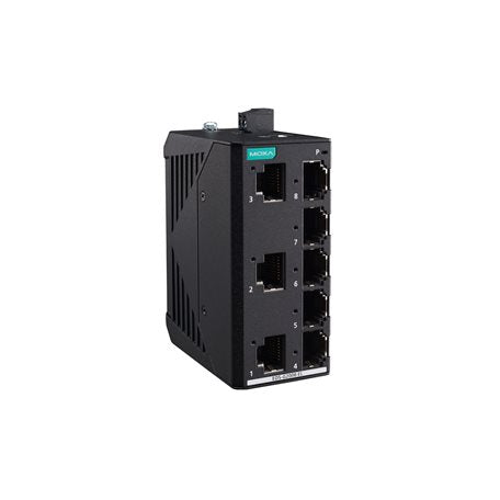 Moxa EDS-G2008-EL-T | 8-Port Unmanaged Gigabit Ethernet Switch, 10/100/1000 BaseT(X), 12/24/48V Input, Metal Housing, -40 to 75°C Temp Range