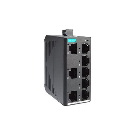 Moxa EDS-G2008-ELP | 8-Port Unmanaged Gigabit Ethernet Switch, 10/100/1000 BaseT(X), 12/24/48V Power Input, Plastic Housing, -10 to 60°C