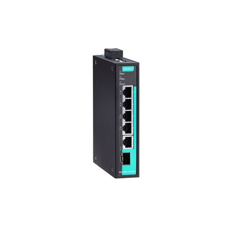 Moxa EDS-G205-1GTXSFP-T Unmanaged Full Gigabit Ethernet Switch With 4 10/100/1000Baset(X) Ports, 1 Combo 10/100/1000Baset(X) Or 100/1000Basesfp Port, -40 To 75 C Operating Temperature