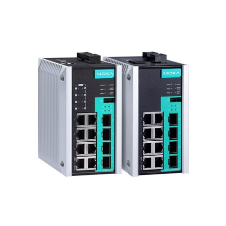 Moxa EDS-G512E-8PoE-4GSFP 12-Port Full Gigabit Managed Ethernet Switch With 8 10/100/1000Baset(X) Poe/Poe+ Ports, 4 100/1000Basesfp Slots, -10 To 60 C Operating Temperature