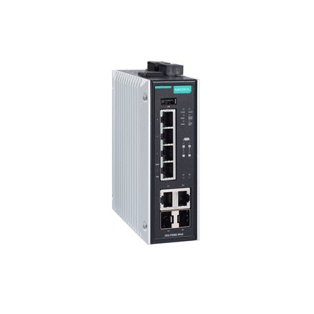 Moxa EDS-P506E-4PoE-2GTXSFP-T Managed Ethernet Switch With 4 Poe+/60W 10/100Baset(X) Ports, 2 Combo 10/100/1000Baset(X) Or 100/1000Basesfp Ports, Dual 12/24/48 Vdc Power Inputs, -40 To 75 C Operating Temperature