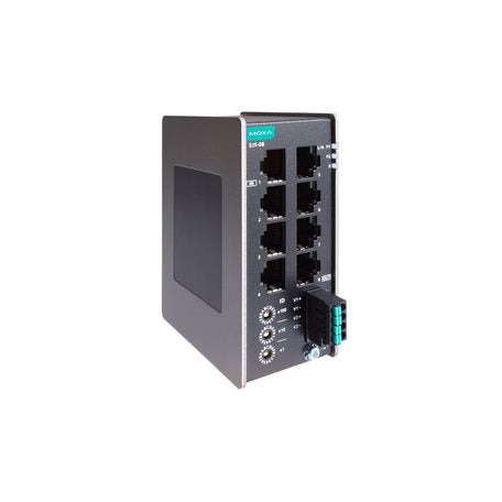 Moxa EJS-08 | 8-Port Industrial EtherCAT Junction, 100BaseT(X), Dual 12/24/48 VDC Power, -10 to 60°C, Compact Design