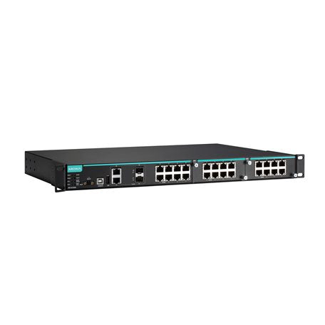Moxa IKS-6726A-2GTXSFP-HV-HV-T | Modular Managed Ethernet Switch with 8 Fast Ethernet Ports, 2 Gigabit/SFP Combo Ports, 2 Fast Ethernet Module Slots, Dual HV Power Supplies, Front Cabling, -40°C to 75°C