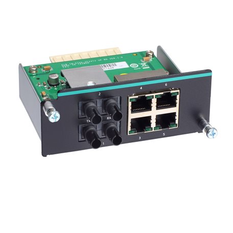 Moxa IM-6700A-2MST4TX Fast Ethernet Module With 2 Multi-Mode 100Basefx Ports With St Connectors, 4 10/100Baset(X) Ports