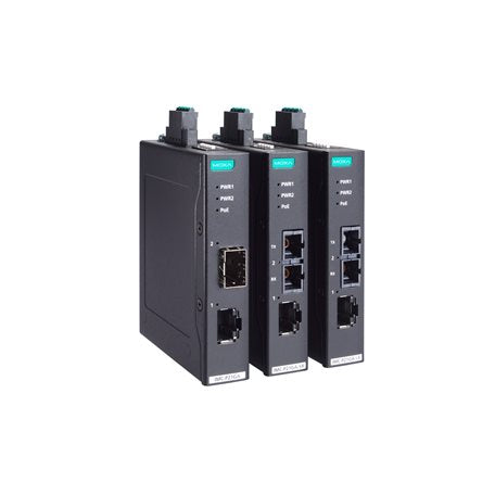 Moxa IMC-P21GA-G2-SX-SC | PoE+ Industrial 10/100/1000Base-T(X) to 1000Base-SX Media Converter, Multi-Mode SC Port, -10 to 60°C Temp Range