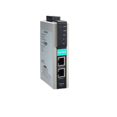 Moxa MGate 5217I-600-T | 2-Port Modbus RTU/ASCII/TCP-to-BACnet/IP Gateway, 600 Points, 2kV Isolation, 12-48 VDC/24 VAC, -40 to 75°C, MGate 5217 Series