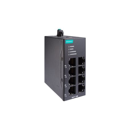 Moxa NAT-108 | 8-Port Industrial NAT Device, Secure Router, -10 to 60°C, NAT-108 Series, Network Address Translation, Moxa