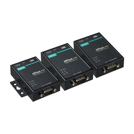 Moxa NPort 5150A-T device server back view with RS-232 ports