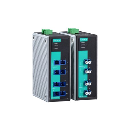 Moxa OBU-102-SS-LC | 2-Channel Optical Fiber Bypass Unit, 4 Single-Mode LC Ports, -20 to 70°C Operating Temp, OBU-102 Series