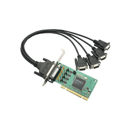Moxa POS-104UL-DB9M | 4-Port RS-232 Universal PCI Board with Serial Port Power, DB9 Male, 0-55°C, Low-Profile Design