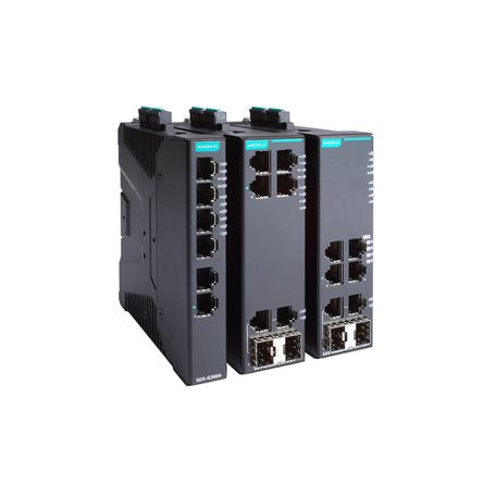 Moxa SDS-G3006-2GTXSFP | Compact Industrial Smart Ethernet Switch, 4 10/100/1000BaseT(X) Ports, 2 Combo Ports, Dual 12/24/48 VDC, -10 to 60°C