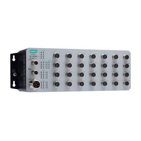 Moxa TN-4528A-16PoE-4GPoE-WV-T 16 Poe 10/100Baset(X) Ports With M12 Connector, 8 10/100Baset(X) Ports With M12 Connector, 4 Poe 10/100/1000Baset(X) Ports With M12 Connector, 1 (Dual Input) 24 To 110 Vdc Power Supply, -40 To 75C Operating Temperature