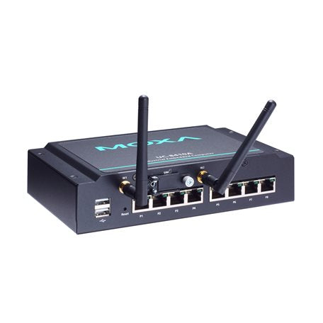 Moxa UC-8410A-LX Arm-Based Wireless-Enabled Wall-Mountable Industrial Computer With 8 Serial Ports, 3 Ethernet Ports, 1 Mini Pcie Socket For Wireless Module, And 4 Di/Do, And Linux Pre-Installed