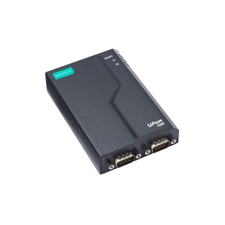Moxa UPort 1250-G2 | 2-Port RS-232/422/485 USB-to-Serial Converter, 0-60Ã‚°C, Industrial Edge Connectivity, UPort 1200-G2 Series