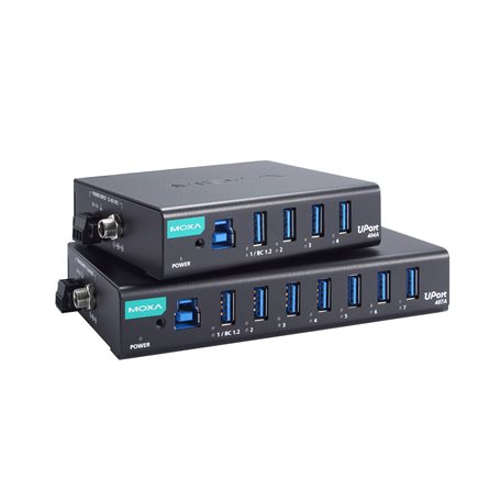 Moxa UPort 407A-T | 7-Port Industrial-Grade USB 3.2 Hub, -40 to 85°C, Robust Design, High-Speed Data Transfer, UPort 400A Series