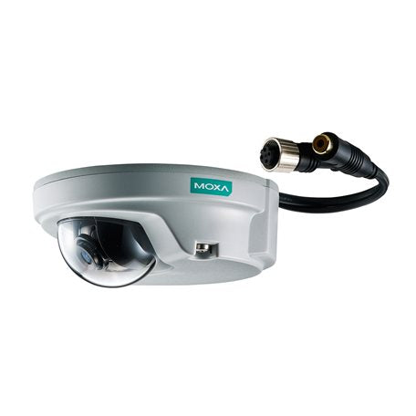 Moxa VPort P06-1MP-M12-CAM42 | EN50155 HD Compact IP Camera, M12 Connector, 1 Audio-In, PoE, 4.2mm Lens, -25 to 55°C Operating Temp