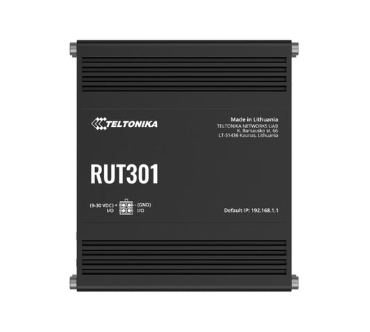 Teltonika RUT301000500 | RUT301 Industrial Ethernet Router, 5 x Ethernet Ports, 2 Configurable Digital I/Os, PSU Included