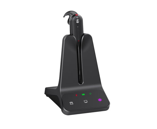 Yealink WH63-E2-MS | WH63 Series Convertible DECT Wireless Teams Headset, 8 Hours Talk Time, 185m Range, Dual Microphone