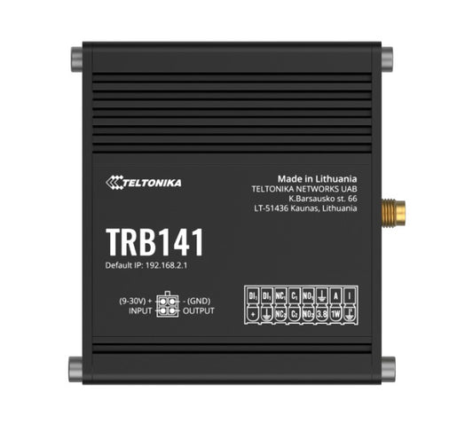 Teltonika TRB141106000 | TRB141 Industrial Rugged GPIO LTE Gateway, 4G/LTE (Cat 1), I/O Connector Block, Micro-USB, PSU Included