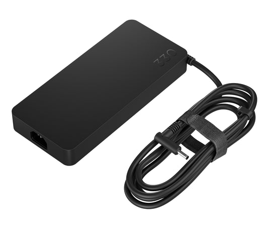 Black rectangular hp bf7c7aa 330w smart ac adapter with coiled cable and zzo logo for hp laptops and workstations