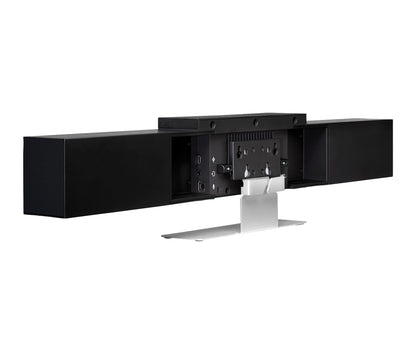 Poly 842D4AA Studio USB video bar with black sleek design and silver stand