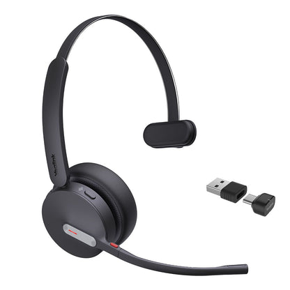 Yealink BH70-M-CH-TEAMS-USB-C/A mono Bluetooth headset with stand and USB-C adapter