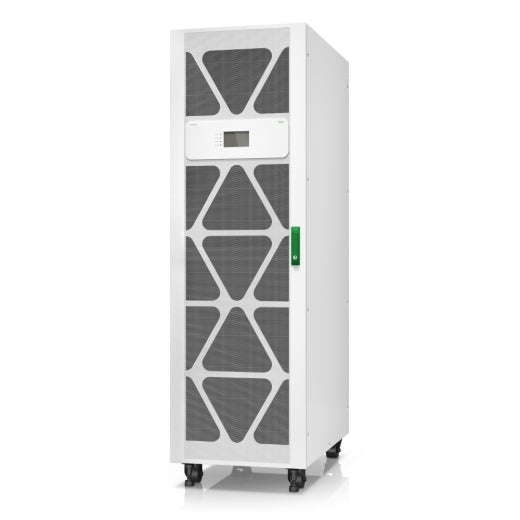 Apc e3mups80khbs easy ups 3m 80kva 3-phase online tower ups with white triangular mesh front panel and digital display