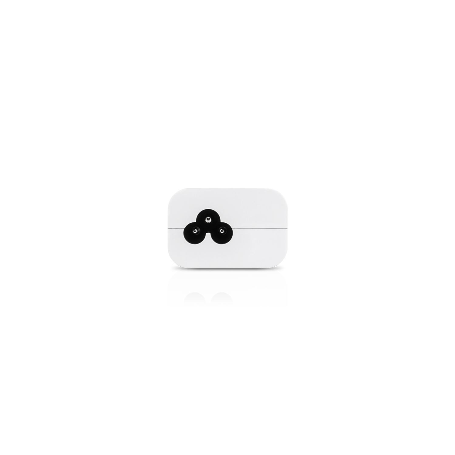 White Ubiquiti POE-24-12W-G-WH-AU rectangular charging case with three black ports