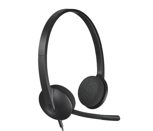 Logitech 981-000477 | H340 USB Stereo Headset, Noise-Cancelling Mic, Plug-and-Play