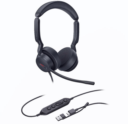 Yealink UH44-D-UC-C/A | Dual UC USB-C/A Wired Headset with Noise-Canceling Mics