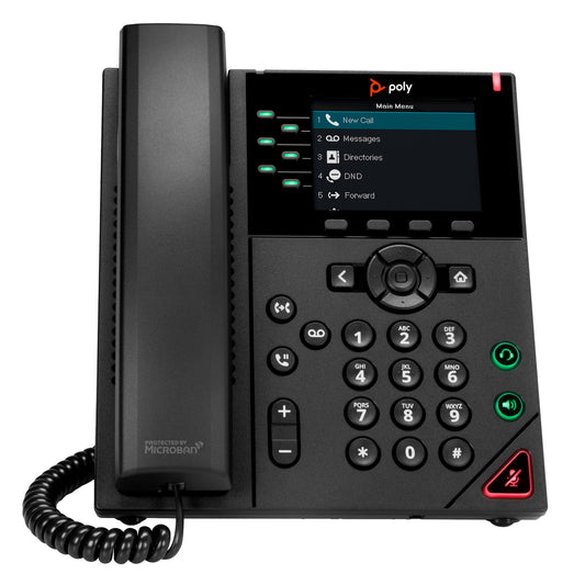 Poly 2200-48830-025 | VVX 350 6-Line IP Phone, PoE, AU Plug