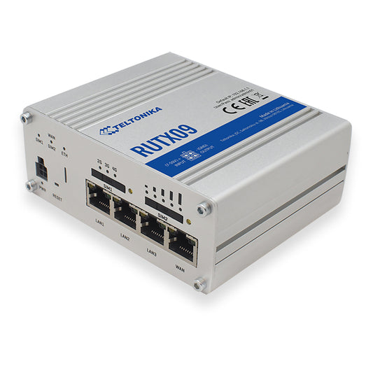 Teltonika RUTX09 | RUTX09 Series Wired Router, Aluminium, 4G LTE, Dual SIM, 5 x Gigabit Ethernet Ports