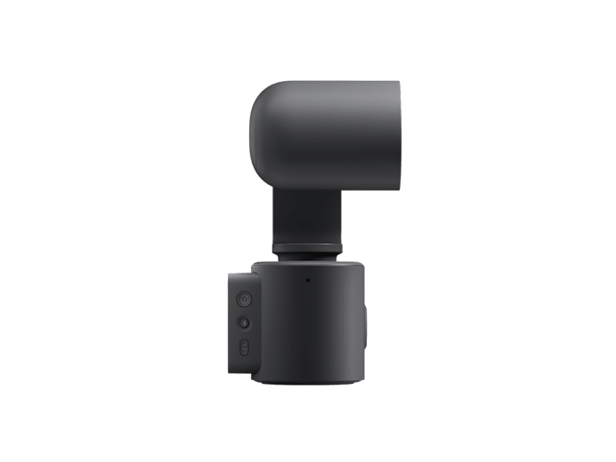 Black matte finish logitech rally ai camera pro ptz with cylindrical lens housing and control panel in graphite