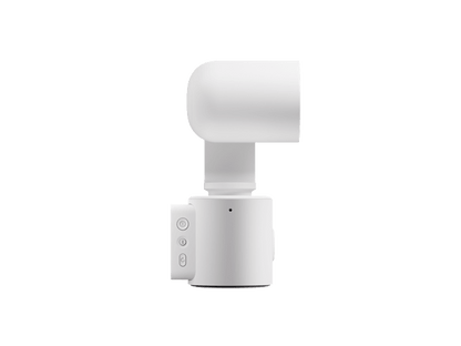 Logitech rally ai camera pro 4k ptz in off-white with sleek cylindrical design and three side control buttons