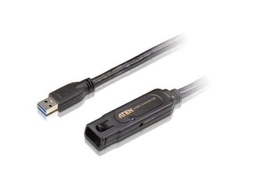 ATEN UE3310-AT-U | UE3310 USB 3.2 Gen 1 Active Extender Cable, 10 m USB-A, 5 Gbps, Daisy-chain to 50 m, Locking Head